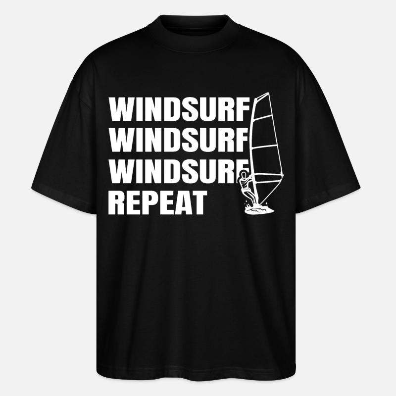 Windsurfen - Stanley/Stella Oversized Unisex Bio T-Shirt Blaster 2.0 - Schwarz