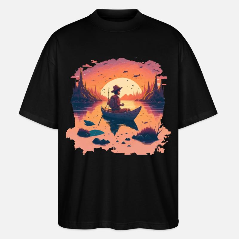 Fischer im Herbst - Stanley/Stella Oversized Unisex Bio T-Shirt Blaster 2.0 - Schwarz