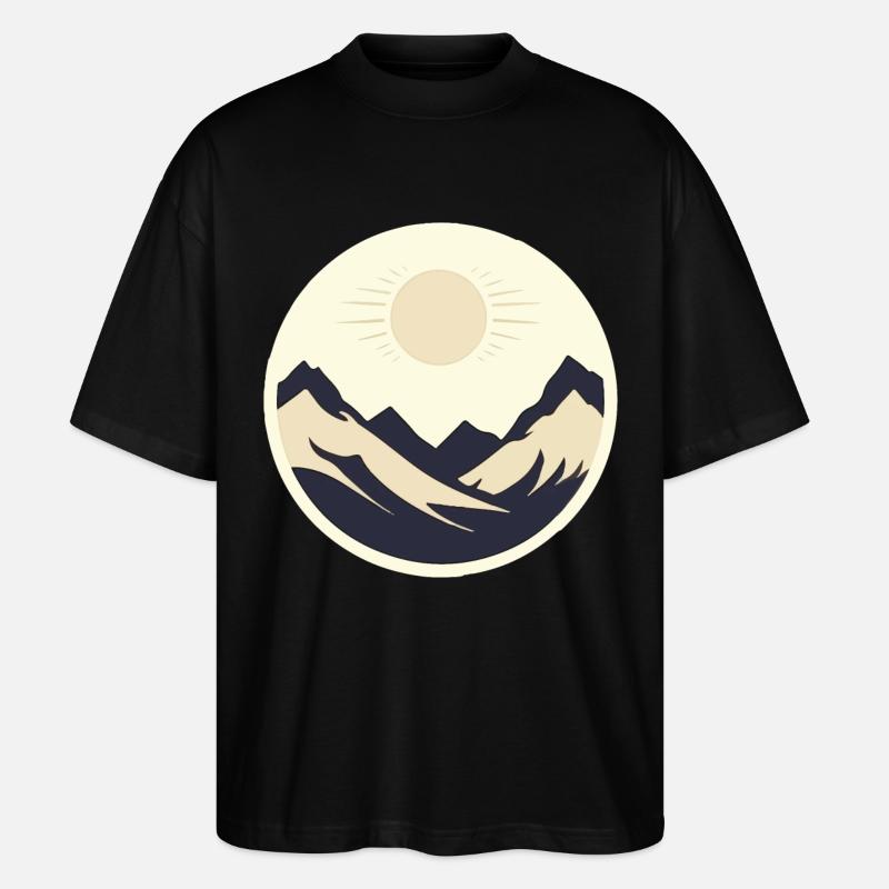 Berge bei Sonnenschein - Stanley/Stella Oversized Unisex Bio T-Shirt Blaster 2.0 - Schwarz