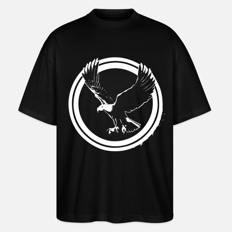 Logo Eagle en rond - T-shirt bio Blaster 2.0 coupe oversize Stanley/Stella Unisexe - noir