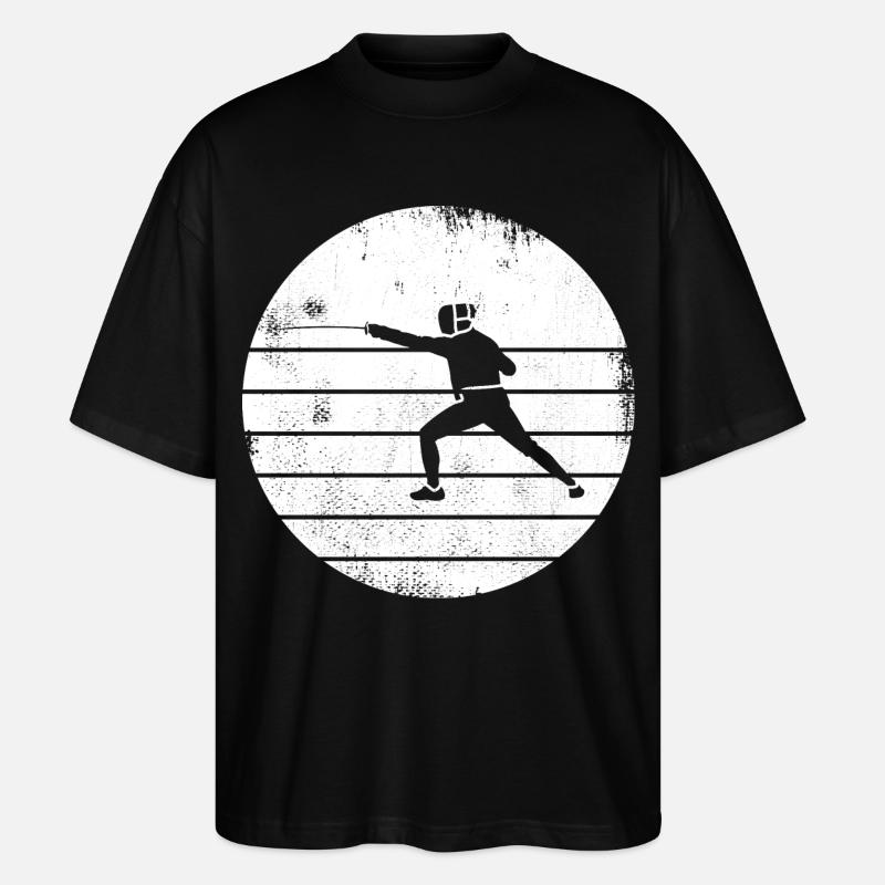 Fechter Zeichnung - Stanley/Stella Oversized Unisex Bio T-Shirt Blaster 2.0 - Schwarz