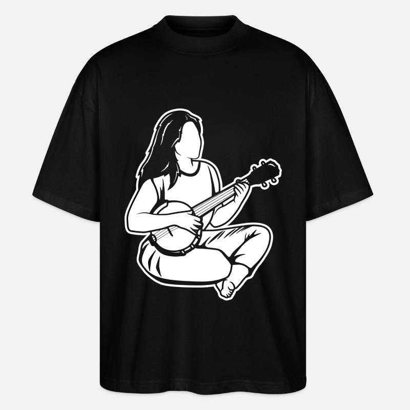 Banjo Mädchen - Stanley/Stella Oversized Unisex Bio T-Shirt Blaster 2.0 - Schwarz