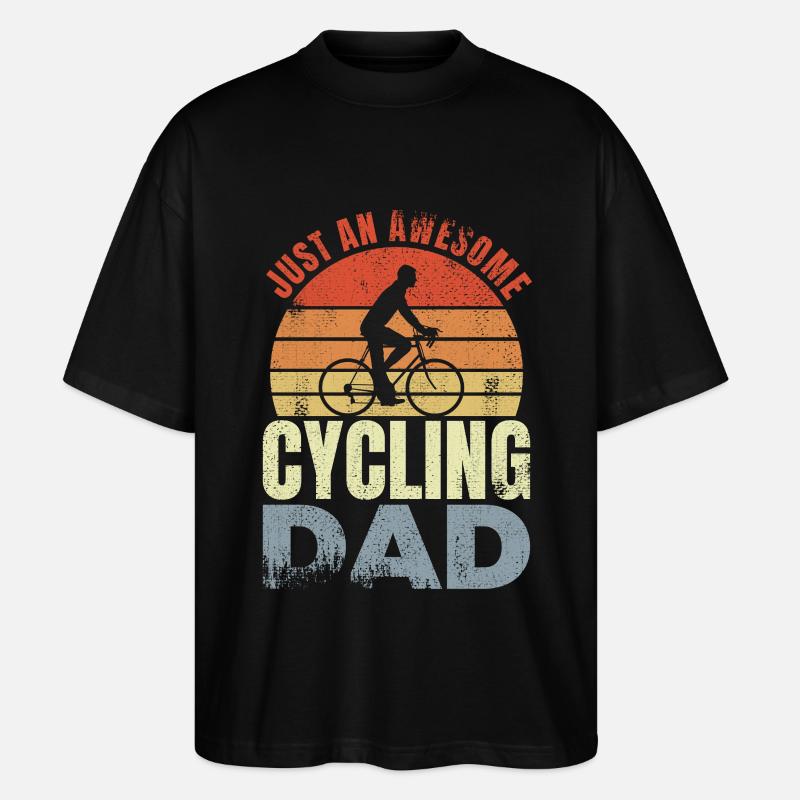 Fahrradfahrer Papa - Stanley/Stella Oversized Unisex Bio T-Shirt Blaster 2.0 - Schwarz