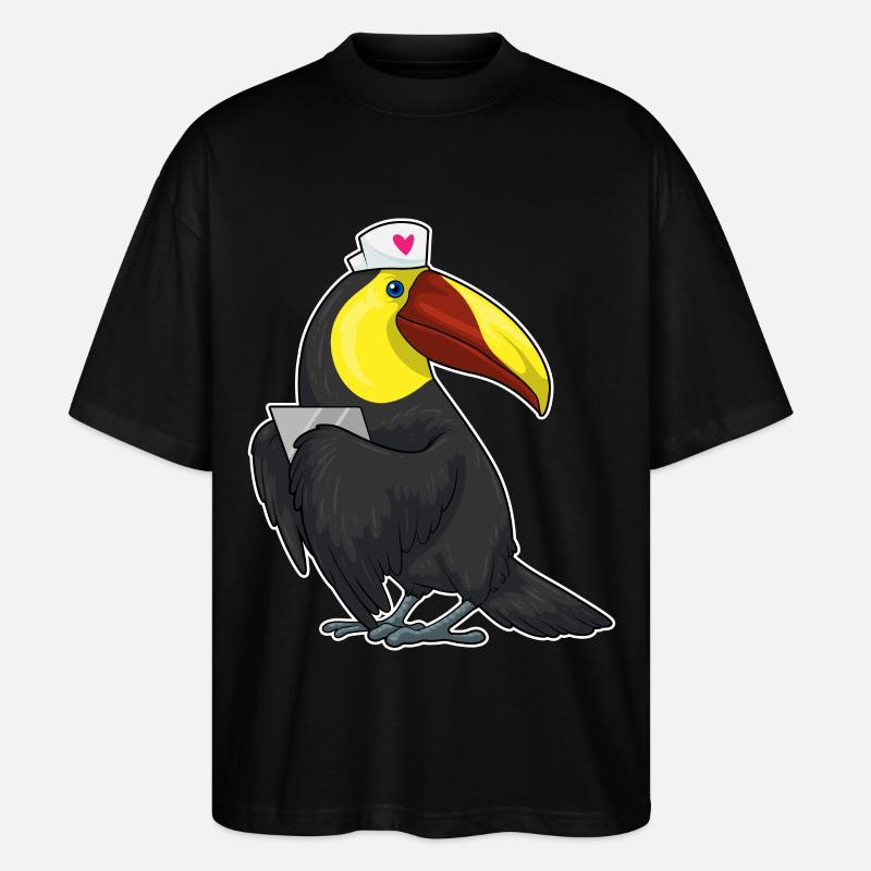 Bloc-notes de Toucan Nurse - T-shirt bio Blaster 2.0 coupe oversize Stanley/Stella Unisexe - noir
