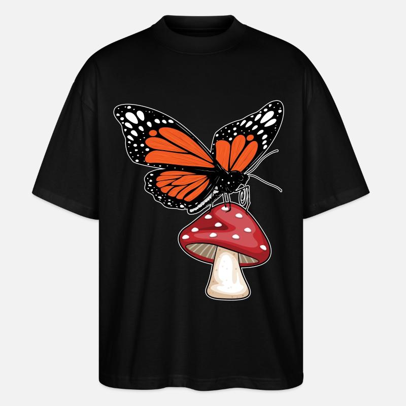 Champignon papillon - T-shirt bio Blaster 2.0 coupe oversize Stanley/Stella Unisexe - noir