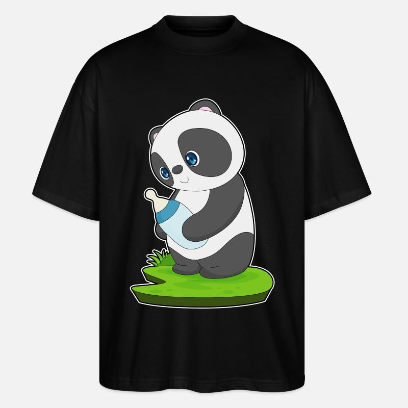 Lait de bébé Panda - T-shirt bio Blaster 2.0 coupe oversize Stanley/Stella Unisexe - noir