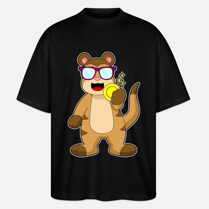 Erdmännchen Goldmünze - Stanley/Stella Oversized Unisex Bio T-Shirt Blaster 2.0 - Schwarz