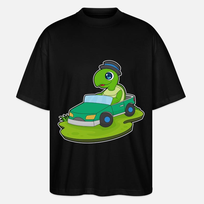 Schildkröte Auto - Stanley/Stella Oversized Unisex Bio T-Shirt Blaster 2.0 - Schwarz