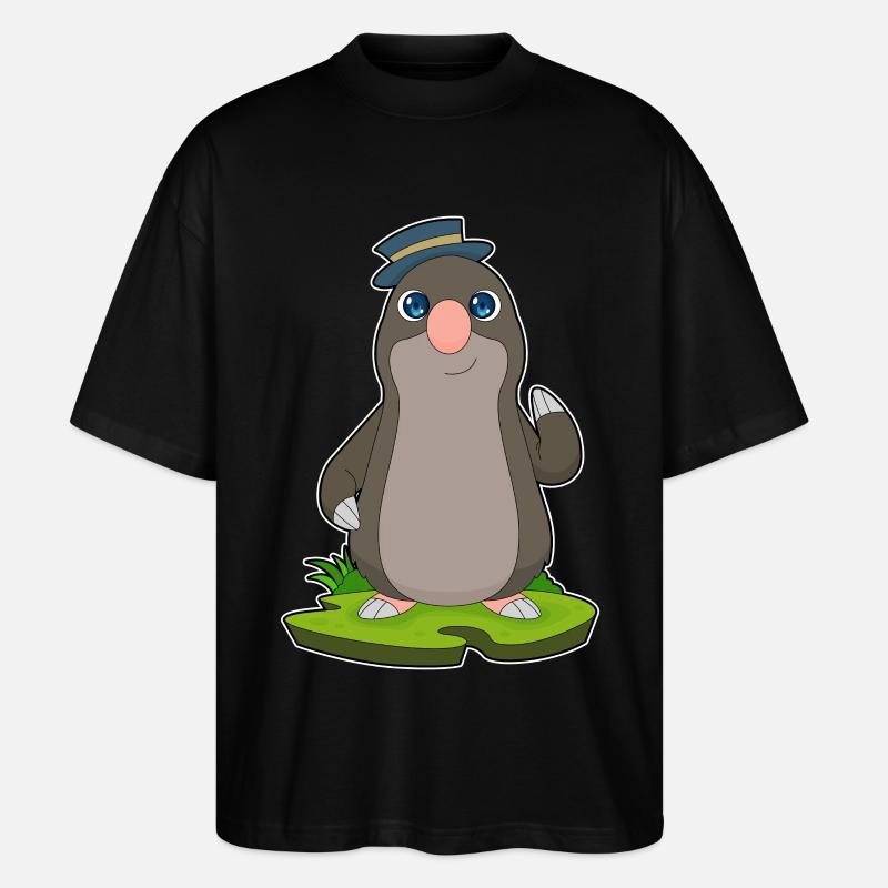 Maulwurf Gentleman Hut - Stanley/Stella Oversized Unisex Bio T-Shirt Blaster 2.0 - Schwarz