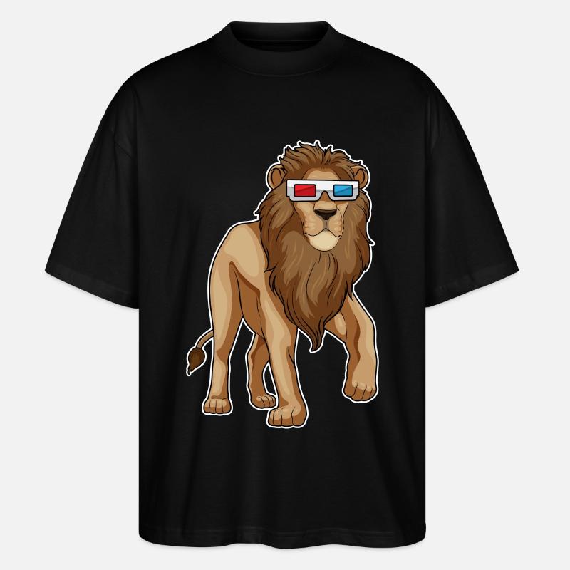 Löwe Brille - Stanley/Stella Oversized Unisex Bio T-Shirt Blaster 2.0 - Schwarz