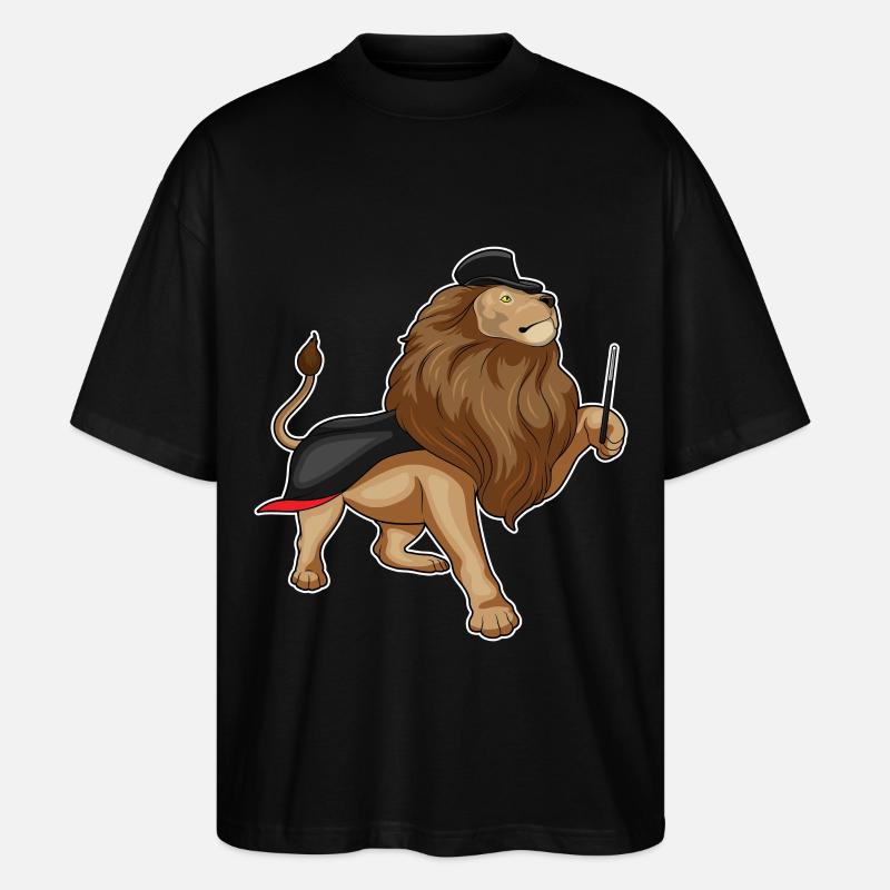 Löwe Zauberer Zauberstab - Stanley/Stella Oversized Unisex Bio T-Shirt Blaster 2.0 - Schwarz
