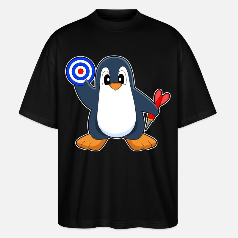 Cible de fléchettes Penguin Dart - T-shirt bio Blaster 2.0 coupe oversize Stanley/Stella Unisexe - noir