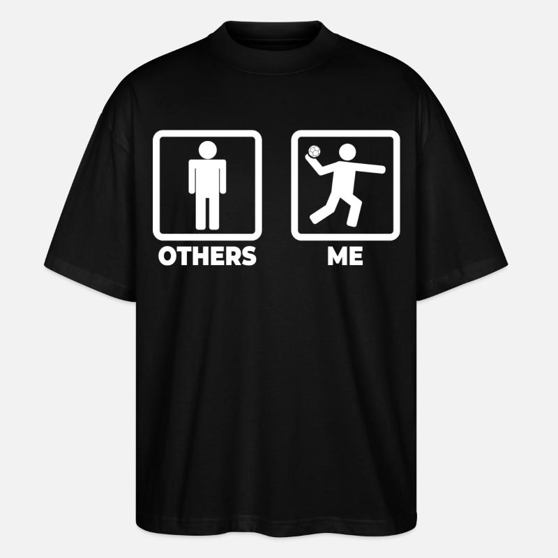 Handball Strichmännchen - Stanley/Stella Oversized Unisex Bio T-Shirt Blaster 2.0 - Schwarz