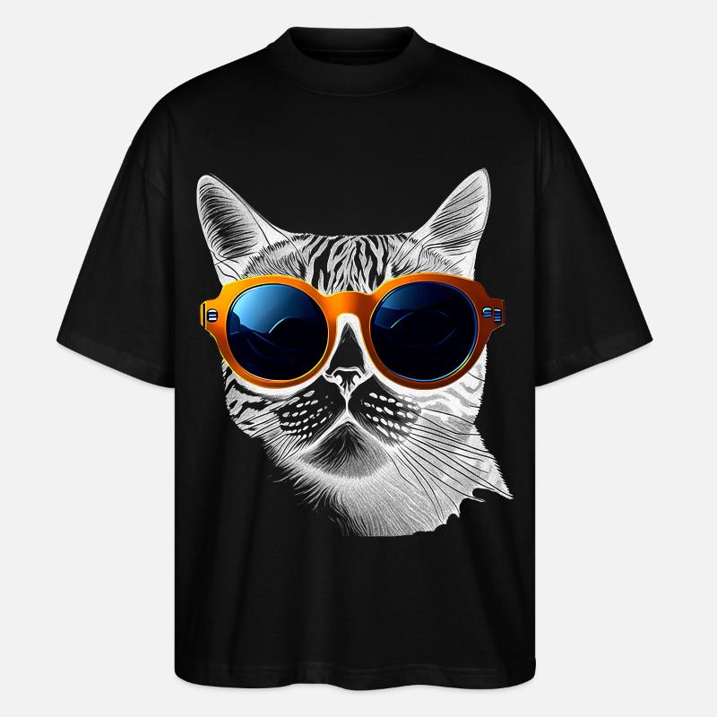Coole Katzen-Vibes - Stanley/Stella Oversized Unisex Bio T-Shirt Blaster 2.0 - Schwarz