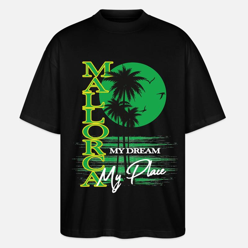 Malorca Palmen Retro-Traum - Stanley/Stella Oversized Unisex Bio T-Shirt Blaster 2.0 - Schwarz