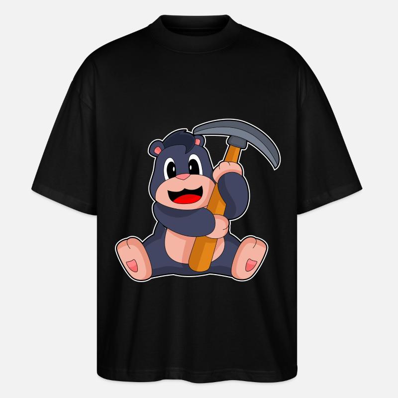 Mole Miner Pickaxe Mining - Stanley/Stella Oversized Unisex Organic T-shirt Blaster 2.0 - black