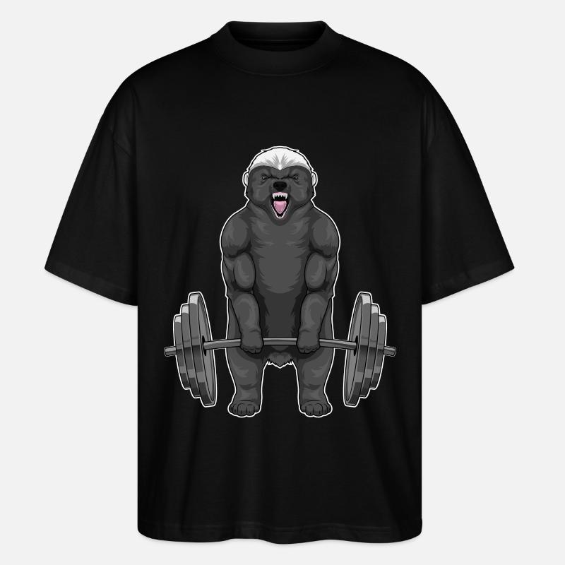 Barre de culturisme Badger - T-shirt bio Blaster 2.0 coupe oversize Stanley/Stella Unisexe - noir