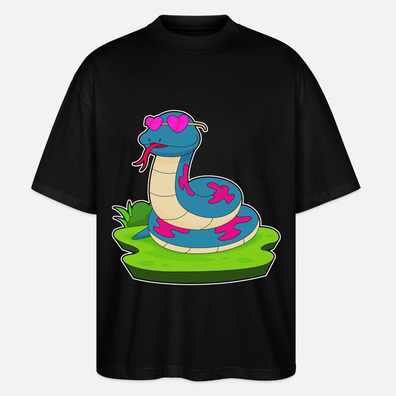 Lunettes serpent - T-shirt bio Blaster 2.0 coupe oversize Stanley/Stella Unisexe - noir