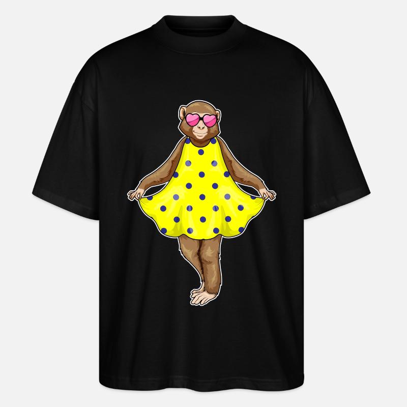Robe à pois Monkey Hearts - T-shirt bio Blaster 2.0 coupe oversize Stanley/Stella Unisexe - noir