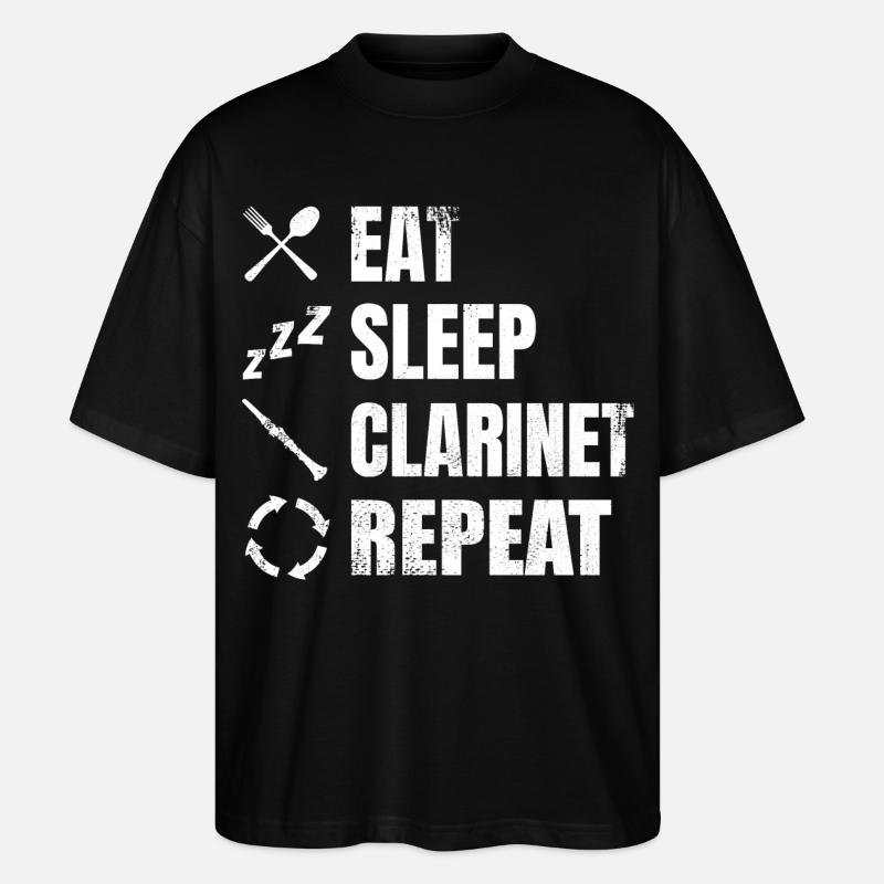 Klarinette Routine - Stanley/Stella Oversized Unisex Bio T-Shirt Blaster 2.0 - Schwarz