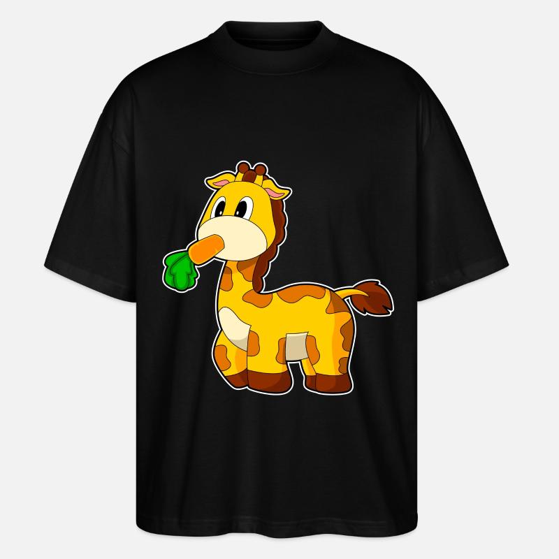Giraffe Karotte Gemüse - Stanley/Stella Oversized Unisex Bio T-Shirt Blaster 2.0 - Schwarz