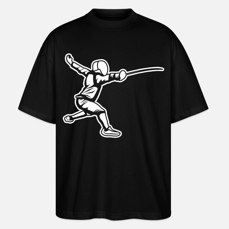 Fechter Zeichnung - Stanley/Stella Oversized Unisex Bio T-Shirt Blaster 2.0 - Schwarz