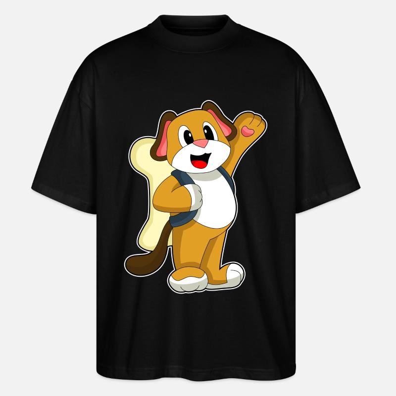 Hund Knochen Rucksack - Stanley/Stella Oversized Unisex Bio T-Shirt Blaster 2.0 - Schwarz