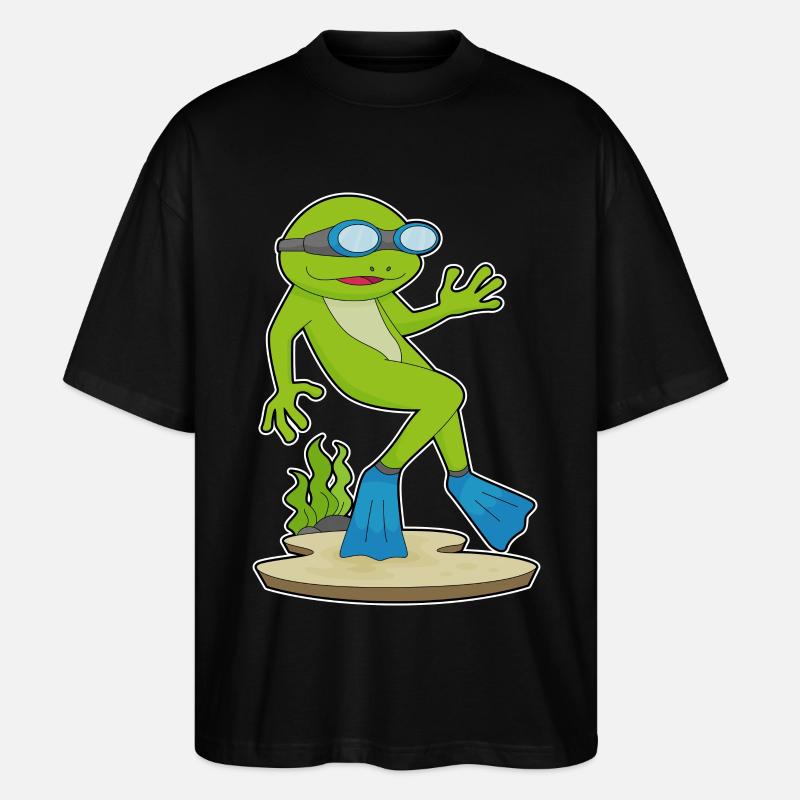 Plongeon de plongée de nage - T-shirt bio Blaster 2.0 coupe oversize Stanley/Stella Unisexe - noir