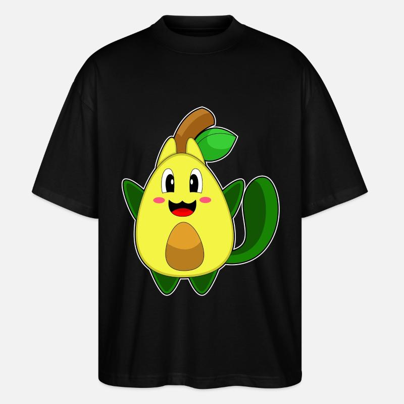 Katze Avocado - Stanley/Stella Oversized Unisex Bio T-Shirt Blaster 2.0 - Schwarz