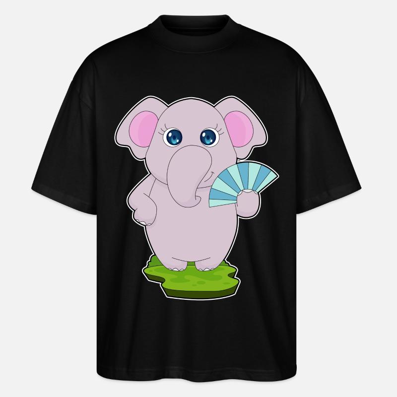 Éventail de main d’éléphant - T-shirt bio Blaster 2.0 coupe oversize Stanley/Stella Unisexe - noir