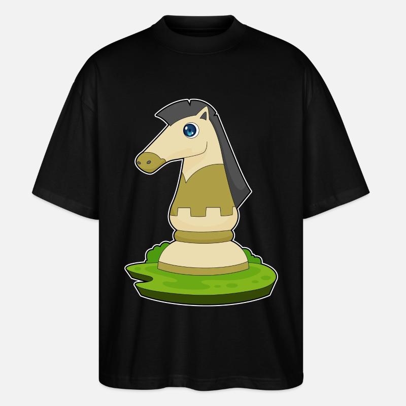 Pièce d’échecs Knight Chess - T-shirt bio Blaster 2.0 coupe oversize Stanley/Stella Unisexe - noir