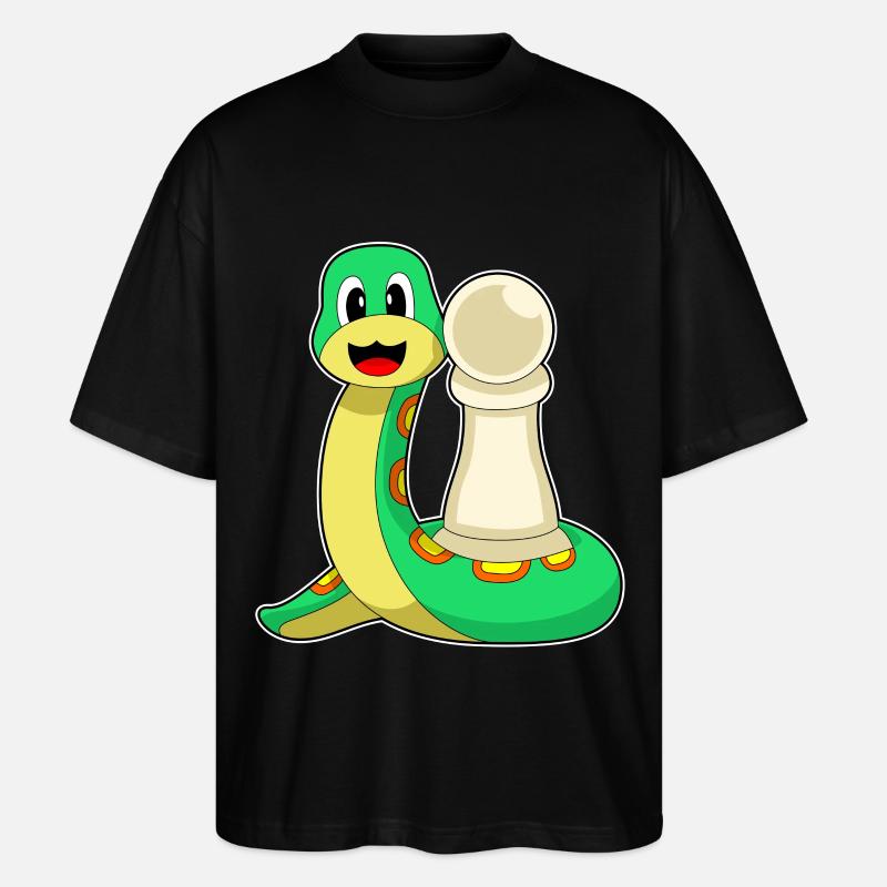 Schachfigur Bauer Schlange Schach - Stanley/Stella Oversized Unisex Bio T-Shirt Blaster 2.0 - Schwarz