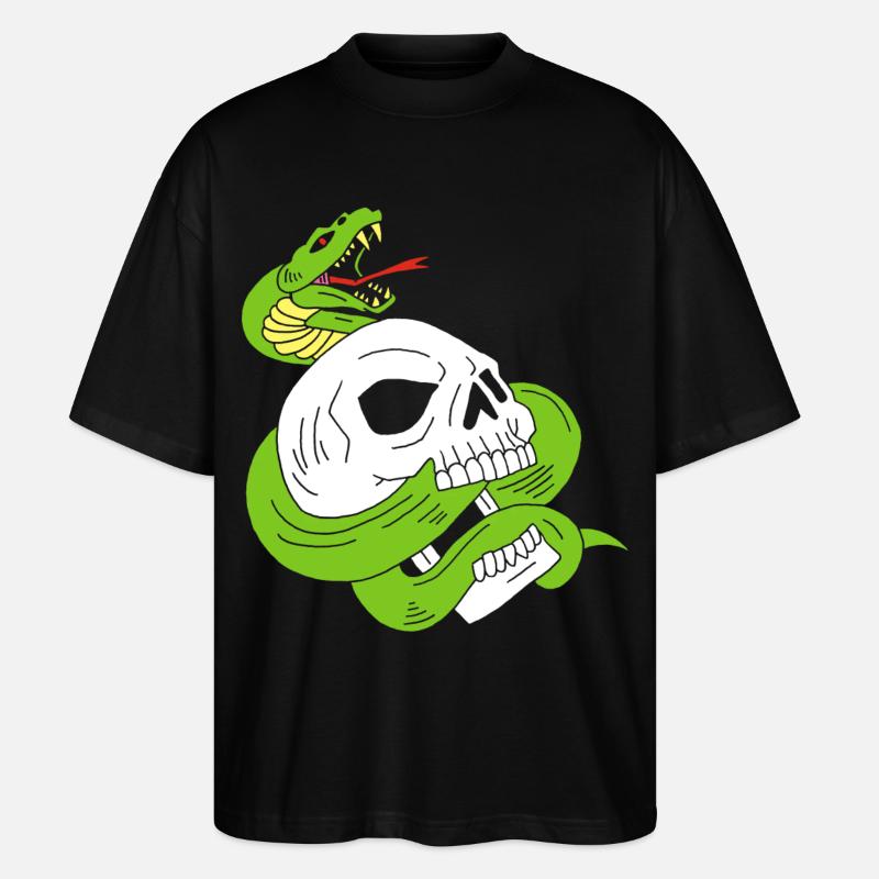 Der Schädel und die Schlange - Stanley/Stella Oversized Unisex Bio T-Shirt Blaster 2.0 - Schwarz