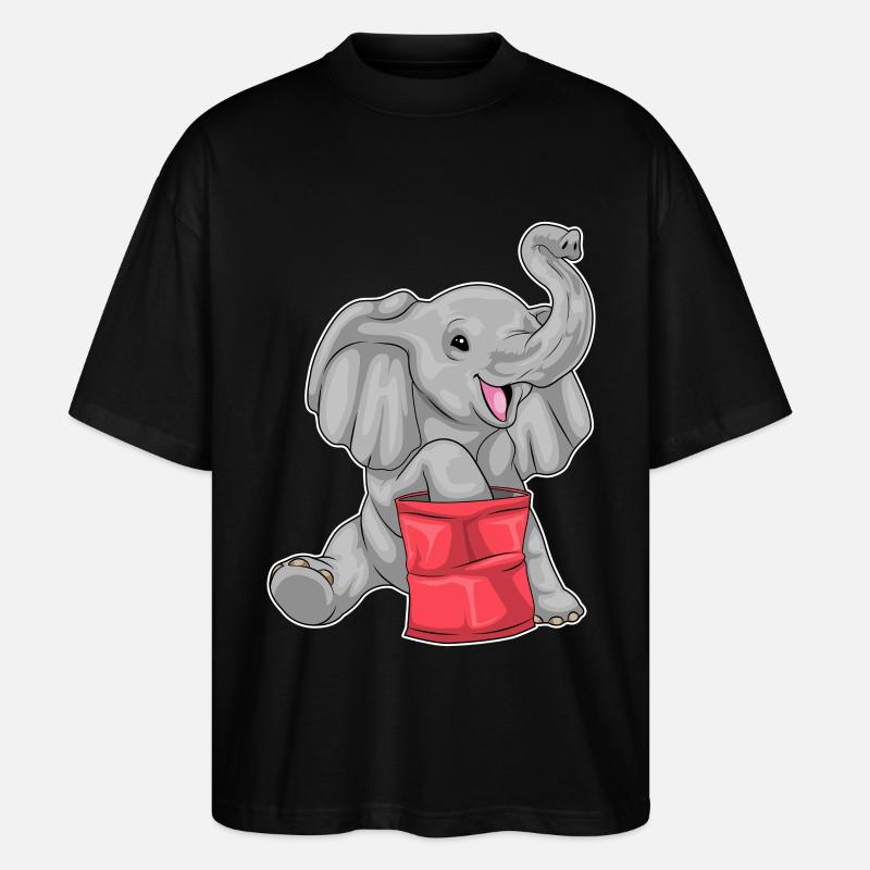 Elephant Chips - Stanley/Stella Oversized Unisex Organic T-shirt Blaster 2.0 - black