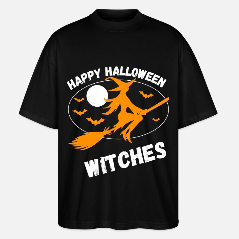 Fröhliche Halloween-Hexen - Stanley/Stella Oversized Unisex Bio T-Shirt Blaster 2.0 - Schwarz