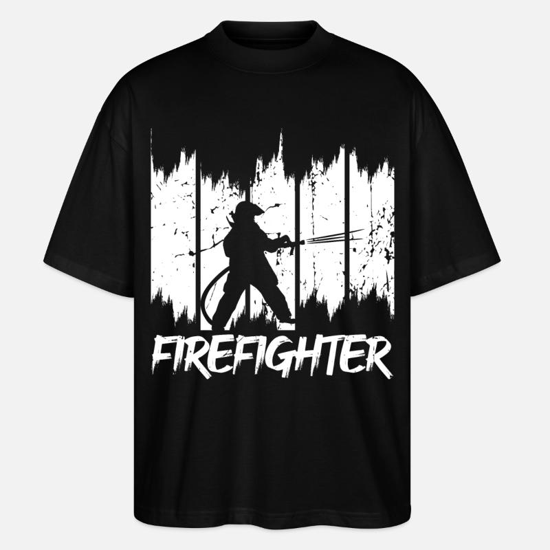 Feuerwehrmänner - Stanley/Stella Oversized Unisex Bio T-Shirt Blaster 2.0 - Schwarz