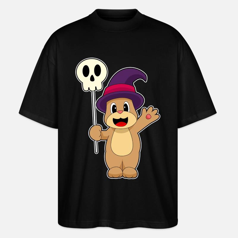 Bär Halloween Hexe Geist - Stanley/Stella Oversized Unisex Bio T-Shirt Blaster 2.0 - Schwarz