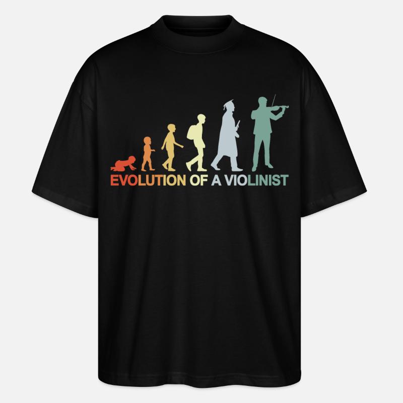 Evolution of A Violinist - Stanley/Stella Oversized Unisex Bio T-Shirt Blaster 2.0 - Schwarz