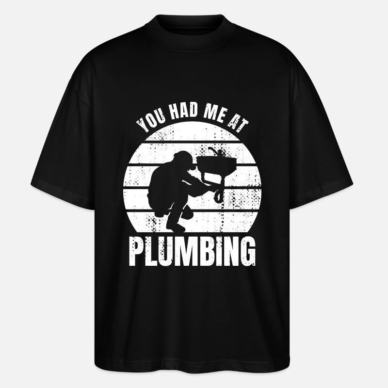 Du hattest mich bei Klempner - Stanley/Stella Oversized Unisex Bio T-Shirt Blaster 2.0 - Schwarz