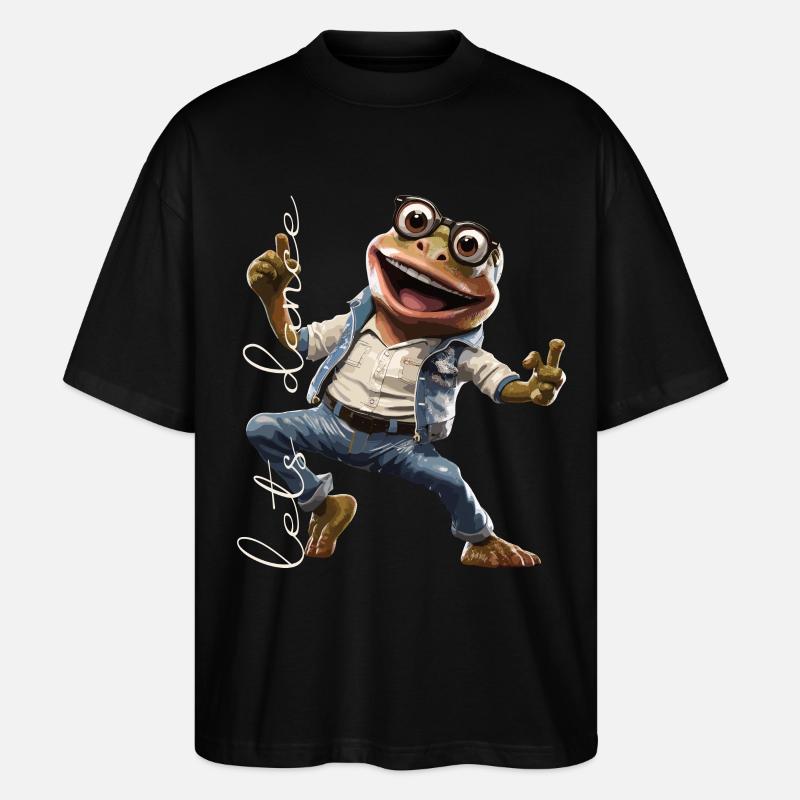 Tanzender Frosch / Freude / Lebensfreude / Disco - Stanley/Stella Oversized Unisex Bio T-Shirt Blaster 2.0 - Schwarz