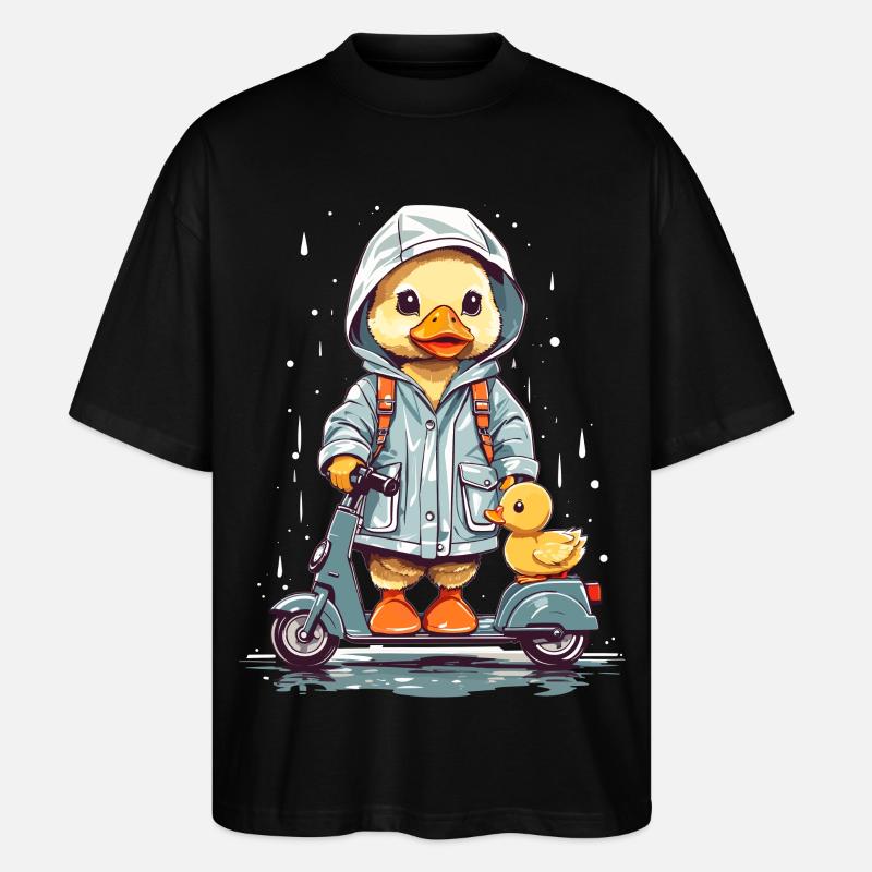 Canard mignon avec rouleau - T-shirt bio Blaster 2.0 coupe oversize Stanley/Stella Unisexe - noir