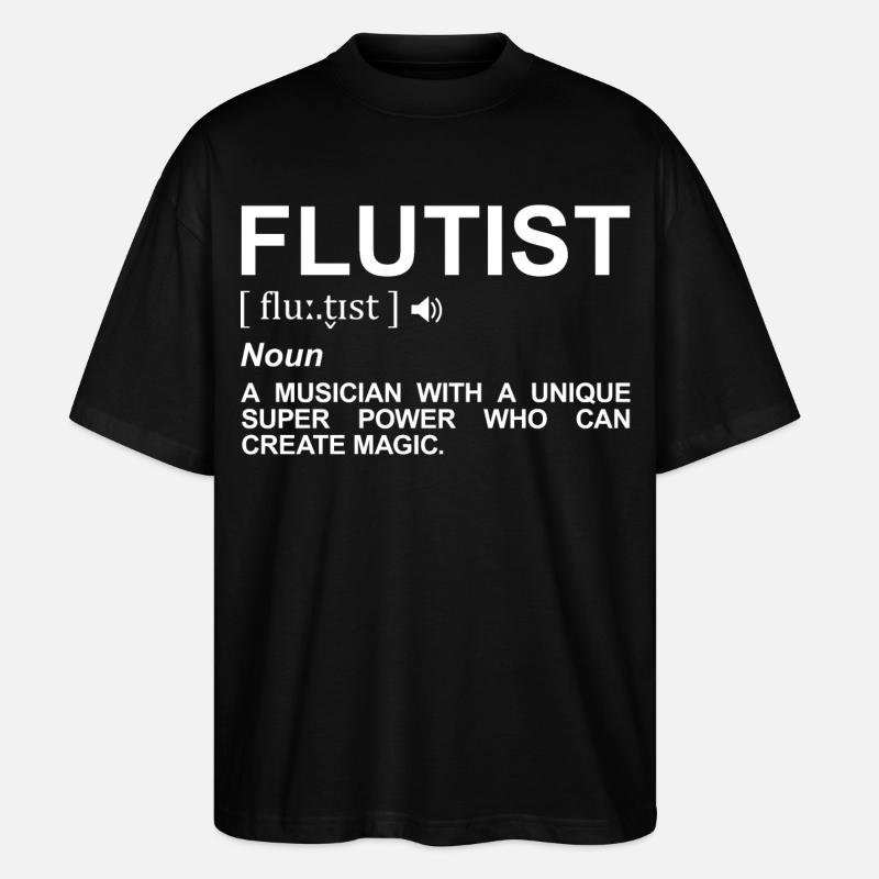 Flötist Definition - Stanley/Stella Oversized Unisex Bio T-Shirt Blaster 2.0 - Schwarz