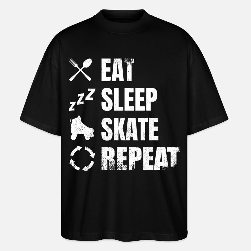 Food Sleeping Roller Skating - Stanley/Stella Oversized Unisex Organic T-shirt Blaster 2.0 - black