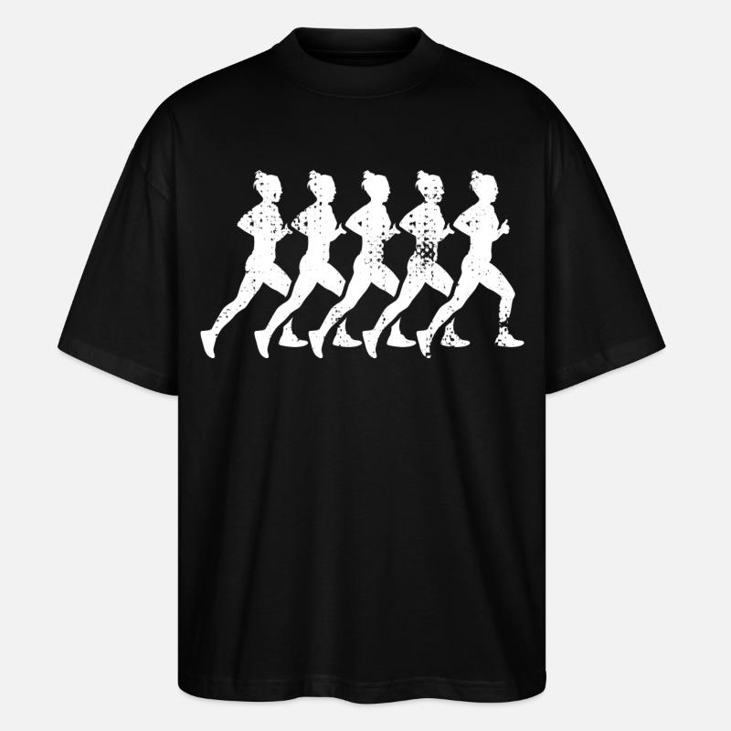 Laufende Mädchen - Stanley/Stella Oversized Unisex Bio T-Shirt Blaster 2.0 - Schwarz
