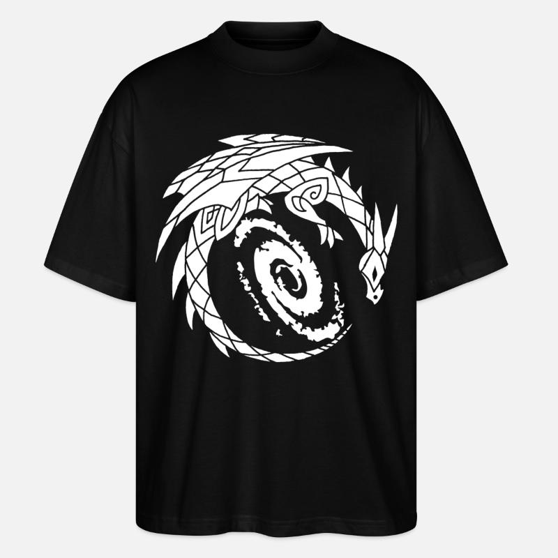 Galaktischer Drache - Stanley/Stella Oversized Unisex Bio T-Shirt Blaster 2.0 - Schwarz