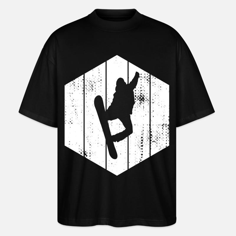 Dessin de snowboarder - T-shirt bio Blaster 2.0 coupe oversize Stanley/Stella Unisexe - noir