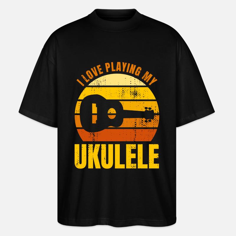 Dicton de motivation pour ukulélé - T-shirt bio Blaster 2.0 coupe oversize Stanley/Stella Unisexe - noir