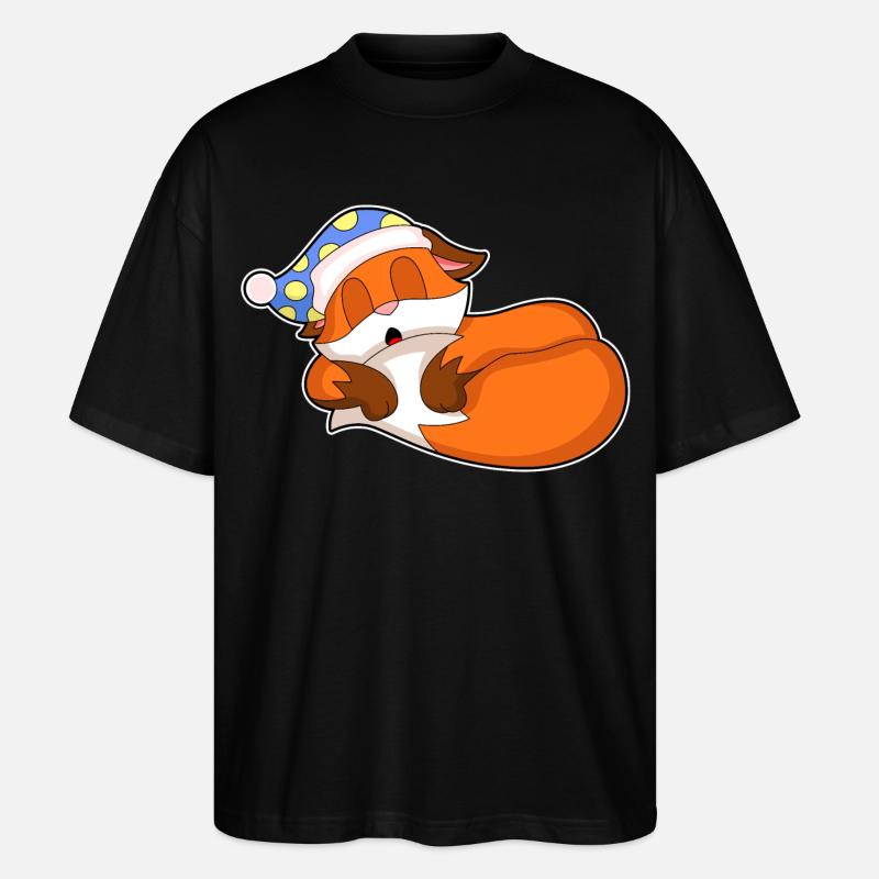 Bonnet de nuit Fox Sleeping - T-shirt bio Blaster 2.0 coupe oversize Stanley/Stella Unisexe - noir