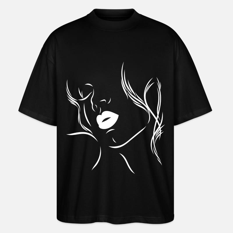 Feminine Silhouette mit sinnlichen Lippen - Stanley/Stella Oversized Unisex Bio T-Shirt Blaster 2.0 - Schwarz