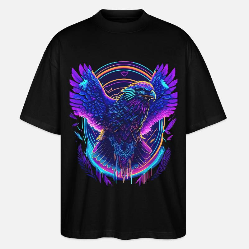 Fliegender Adler Synthwave - Stanley/Stella Oversized Unisex Bio T-Shirt Blaster 2.0 - Schwarz